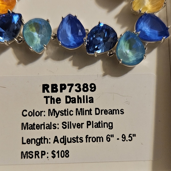 Vibrant Blue and Orange Teardrop Bracelet - Picture 2 of 2